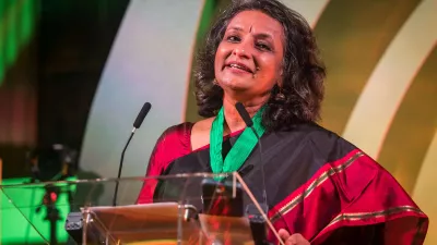Roux prize-winner, Mukti Bosco speaks at the award ceremony