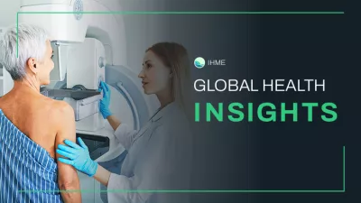 Stock image of a woman receiving a mammogram