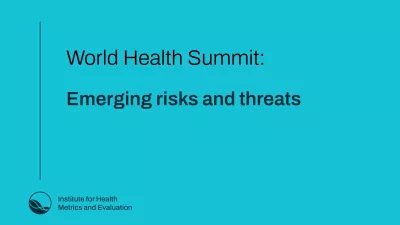 Video cover with title: Word Health Summit: Emerging risks and threats