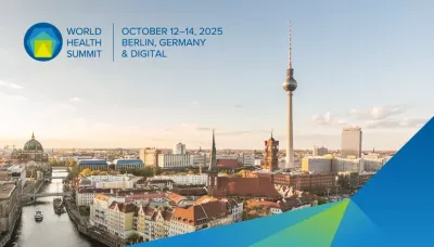 Ariel photo of Berlin Germany, World Summit Event poster 2025, October 12-14.